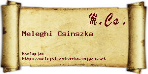 Meleghi Csinszka névjegykártya